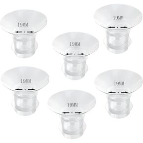 6pcs Flange Insert 19mm,Compatible with Medela/TSRETE/momcozy,BPA Free Silicone Insert for Wearable Breast Pump Shield/Flange Insert，Milk Collector 24mm Universal