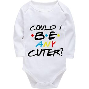Could I Be Any Cuter Funny Newborn Outfit Long Sleeve Baby Boy Romper White Baby Clothes