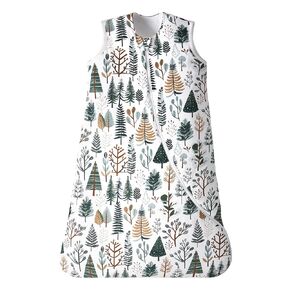 TILLYOU Baby Sleep Sack 6-12 Months, 2.5TOG Winter Cotton Sleeping Sack with 2-Way Zipper, Soft and Warm, Green forests
