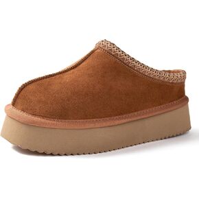 Women's Slippers Platform Mini Boots Snow Winter Short Ankle Boot Slip-on Slippers Fluffy Warm Comfy Furry Shoes for Outdoor Indoor House