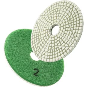 4 Inch 3 Step Polishing Pad Set Wet Dry 3 Step Diamond Polishing Pads for Granite Quartz Marble Concrete 3pcs(Step 2)