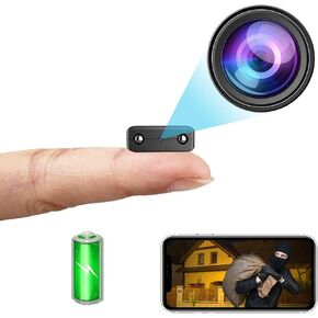 Smallest Wireless WiFi Camera,HD1080P Battery Hidden Camera,Portable Spy Camera,Baby Monitor,Pet Camera with Night Vision,Motion Detection,Cloud Storage,Remote Viewing for Remote with iOS Android APP