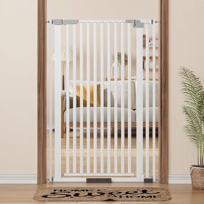 51.18" Extra Tall Pet Gate for Doorways Auto Close, Walk Though Metal Cat Gates 30"-40" w, Adjustable Width with Extension Kits,No Drilling Pressure Mount Kit