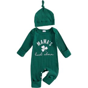 KMBANGI My First St. Patricks Day Outfit Baby Boy Girl Outfits Newborn Mamas Little Charm Jumpsuit One Piece Bodysuit Fall