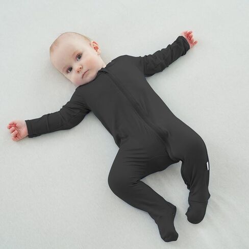 طفل الخيزران رايون رومبير رضع القدمين طويلة الأكمام طويلة السوستة ملابس 2 حزمة حللا من قطعة واحدة in Kuwait