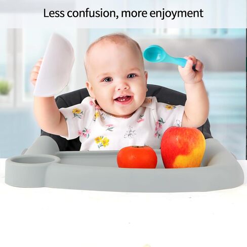 Baby Dining Tray Compatible with Fast Table Chair Portable Baby Feeding Tray for Clip-On Fast Table Chair Silicone Tray Compatible with Most High Chairs (Greener) in Saudi Arabia
