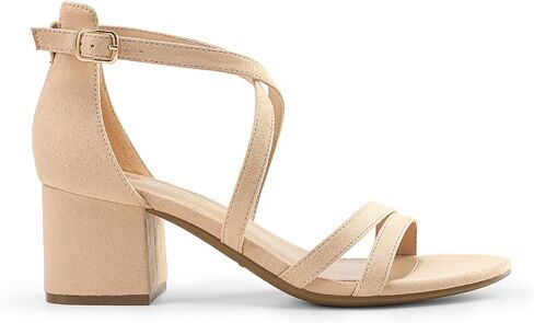 DREAM PAIRS Women's Ankle Strap Low Chunky Heels Open Toe Blocked Strappy Sandals Dress Shoes for Wedding Bridal Party in Saudi Arabia