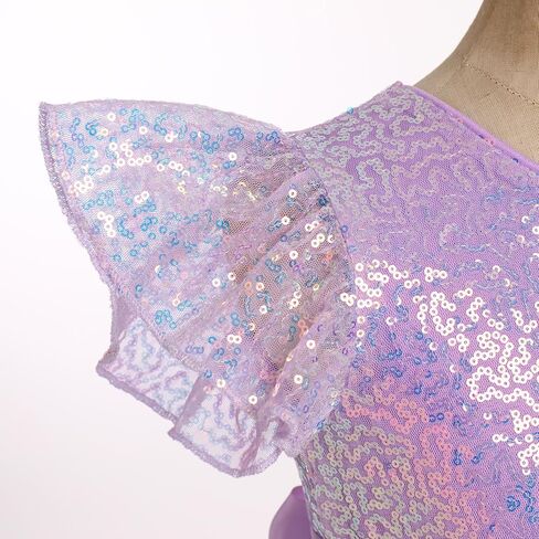 IBTOM CASTLE Flower Girl Sequins Dress Toddlers Flutter Sleeve Birthdat Party Dress with Belt Bridesmaid Wedding in Saudi Arabia