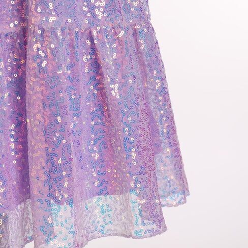 IBTOM CASTLE Flower Girl Sequins Dress Toddlers Flutter Sleeve Birthdat Party Dress with Belt Bridesmaid Wedding in Saudi Arabia