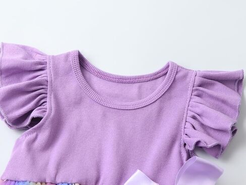 Girls Casual Tulle Tutu Dress Baby Toddler Ruffle Sleeves Bow Princess Party Dresses in Saudi Arabia