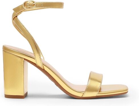 DREAM PAIRS Women's Chunky Heels Square Open Toe Ankle Buckle Strappy Block Heeled Sandals for Party Wedding Daily in Kuwait