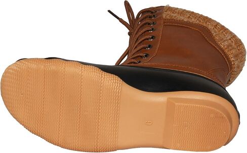 Women's Waterproof Duck Boots Rubber Two Tone Mix Media Skimmers Winter Rain Snow Mid Calf Boots in Saudi Arabia
