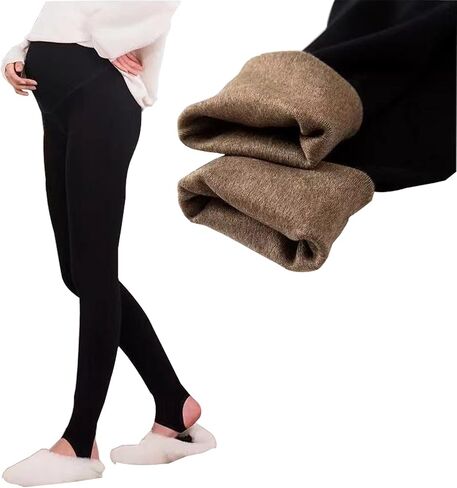 Warm Over Bump Maternity Tights with Adjustable Waistband, 280G Thick Fabric in Kuwait