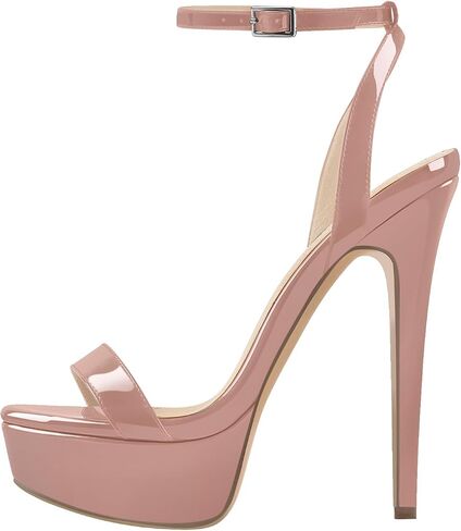 منصة Stiletto High Cheels للنساء ، جولة مفتوحة إصبع القدم في الكاحل الصنادل المثيرة الكعب لفستان حفل الزفاف in Kuwait