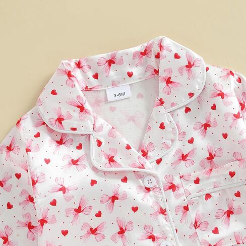 woshilaocai Baby Girl Button Down Romper Bow Strawberry Fuzzy Cuff Long Sleeve Jumpsuit Spring Summer Clothes in Saudi Arabia