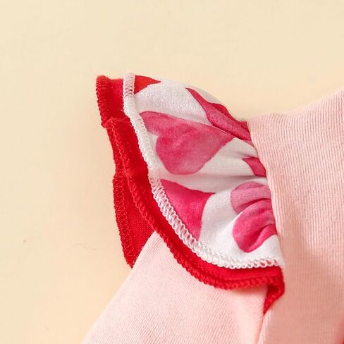 Goodplayer Baby Girl Valentines Day Clothes Newborn Girl Heart Embroidered Jumpsuit My First Valentine's Day Romper Outfit in Saudi Arabia