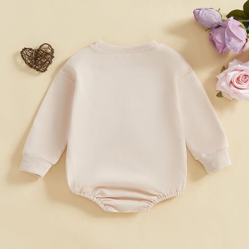 Infant Baby Girl Boy Mardi Gras Outfit Letter Embroidered Long Sleeve Bubble Romper Sweatshirt Fall Clothes in Kuwait