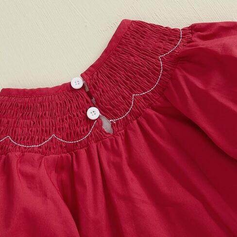 Chloefairy Baby Girl Bow Embroidery Smocked Bubble Romper Puff Short Sleeve Bodysuit Cute Valentines Day Summer Outfit in Saudi Arabia