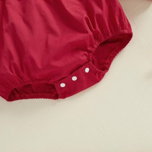 Chloefairy Baby Girl Bow Embroidery Smocked Bubble Romper Puff Short Sleeve Bodysuit Cute Valentines Day Summer Outfit in Saudi Arabia