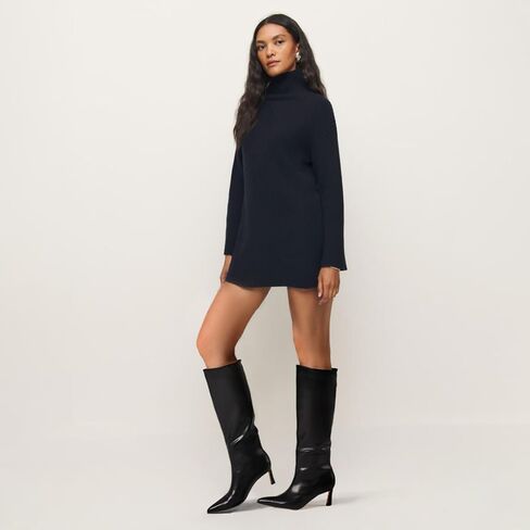 Uacllcau Knee High Boots for Women Pointed Toe Kitten Heel Tall Boots Womens Fashion Slip On Wide Calf Boots Heel Dress Stiletto Long Boots in Kuwait