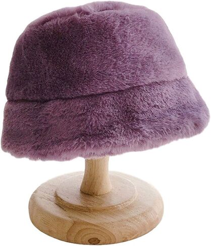 Faux Rabbit Fur Winter Bucket Hat for Kids Girls Boys Cap Children Plush Warm Baby Hat Kids Accessories 2-7Y in Saudi Arabia