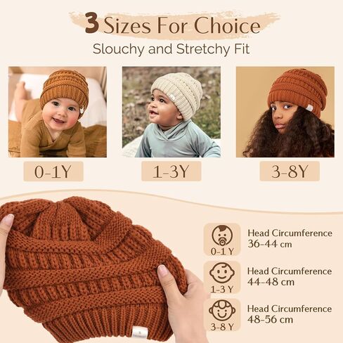 قبعة شتوية للأطفال الصغار من YANIBEST مبطنة بالساتان قبعة صغيرة للأطفال الرضع على شكل جمجمة قبعة شتوية دافئة وناعمة للفتيات والأولاد in Kuwait
