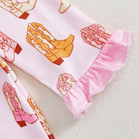 Newborn Baby Girl Western Clothes Cowgirl Boots Footie Romper Ruffle Long Sleeve Zipper Jumpsuit Coming Home Outfit in Saudi Arabia