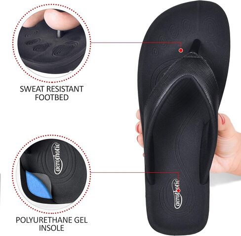 AEROTHOTIC Slip On Recovery Footwear Plantar Fasciitis Flip Flops for Women Yoga Mat Outdoor Walking Beach Ladies Arch Support Summer Thong Dressy Casual Sandals Comfortable Vacation Essentials in Kuwait