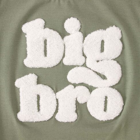 Big Brother Shirt Toddler Baby Boy Big Bro Chenille Patch Letter Print T-Shirt Big Brother Announcement Tees Tops in Kuwait