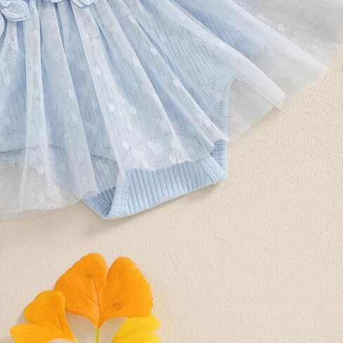 Douhoow Baby Girl Romper Dress Baby Dress Romper Flowers Lace Infant Girl Spring Summer Clothes with Headband in Kuwait