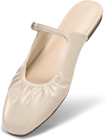 Coutgo Womens Mares Mary Jane Flats مغلقة على أخمص القدمين مطوية على أحذية تنبأ شرائح غير رسمية in Saudi Arabia