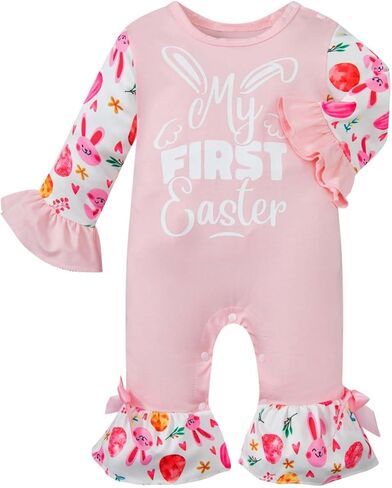 Mommy's New Man 2PCS Newborn Baby Girl First Valentines Day Romper Ruffle Heart Bell Bell Suit مع عصابة رأس in Kuwait