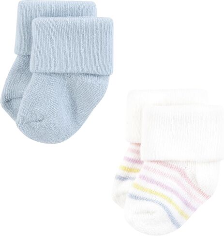 Hudson Baby Baby Infant Girl Cotton Rich Newborn and Terry Socks, Pastel Sun and Rainbow, 0-6 Months, Pink in Saudi Arabia