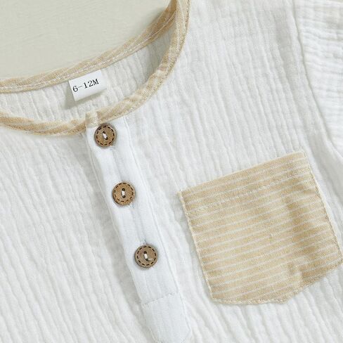 Toddler Baby Boy Summer Clothes Short Sleeve Button T Shirt Pocket Shorts Set Little Boy Outfit Casual Clothing in Kuwait