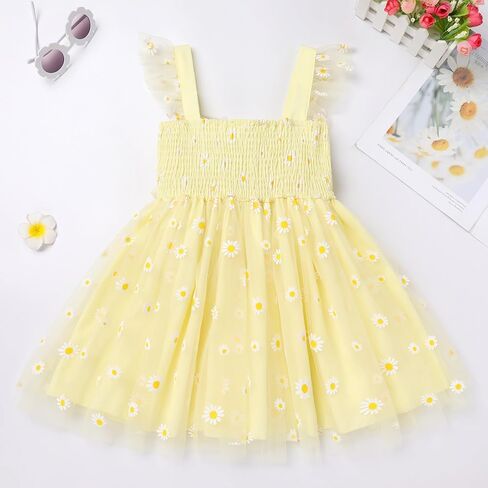 Ibtom Castle Baby Girls Tutu Dress Flutter Square Neck Neck Requins equins Princess Tulle Birthday Party Dress in Kuwait