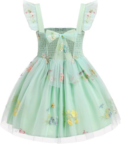 Ibtom Castle Baby Girls Tutu Dress Flutter Square Neck Neck Requins equins Princess Tulle Birthday Party Dress in Saudi Arabia