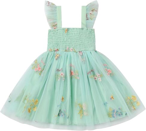 Ibtom Castle Baby Girls Tutu Dress Flutter Square Neck Neck Requins equins Princess Tulle Birthday Party Dress in Saudi Arabia
