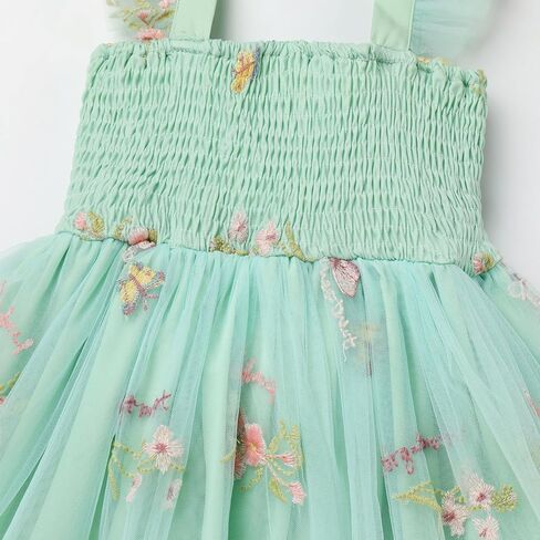 Ibtom Castle Baby Girls Tutu Dress Flutter Square Neck Neck Requins equins Princess Tulle Birthday Party Dress in Saudi Arabia