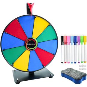 عجلة جائزة 12 بوصة ذات 10 فتحات، عجلة دوارة مع قلم مسح جاف وممحاة للمتعة العائلية والمعارض التجارية والكرنفالات الاحتفالية in Kuwait