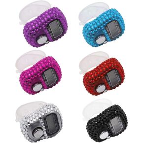 6 قطع من عدادات الأصابع - 5 عدادات أصابع إلكترونية رقمية LED، عداد عداد ميكانيكي يدوي لتتبع عدد اللفة مع تصميم لامع - ستة ألوان in Kuwait