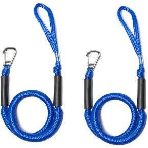 Bungee Cord Dock Line with Stainless Steel Clip Boat Rope Mooring String with Foam Float for Docking,Kayak,Watercraft,SeaDoo,Jet Ski,Pontoon,Canoe,Power Boat Accessory,4-5.5ft,2 Pack