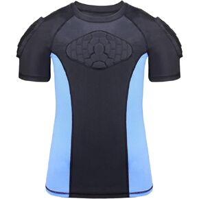 Youth Padded Compression Shirt Football Chest Heart Guard Protection for Kids Baseball Shoulder Sternum Protector Boys