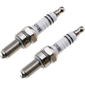 2pcs CR8E Spark Plug Motorcycle Spark Plug Replacement Spark Plug 10mm Thread Improved Fuel Efficiency Compatible with SUZUKI YAMAHA BOSCH