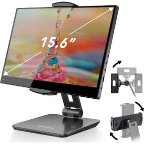 AboveTEK Business Kiosk Aluminum Tablet iPad Stand, 360° Swivel Tablet & Phone Holders for Any 4"-15.6" Display Tablets/Cell Phones/Portable Monitor, Sturdy for Store POS Office (Grey)