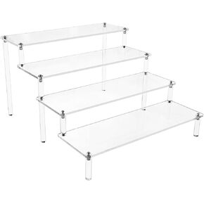 حامل أكريليك، حامل عرض أكريليك شفاف بأربعة طبقات، رف حامل عرض لمنظم مجموعات الأشكال والديكور، حامل حامل كب كيك الحلوى، رف أدوات التجميل - 11.6 × 3.8 بوصة in Kuwait