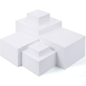Geelin 6 Pack Acrylic Risers for Display Acrylic Cube Boxes Acrylic Risers Display Stands with Hollow Bottoms Acrylic Decorative Stand for Jewelry Display Candy Table Decor 6 Sizes (Black)