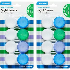 Bausch & Lomb Sight Savers Leak Proof Contact Lens Cases, 4 Count (Pack of 2)