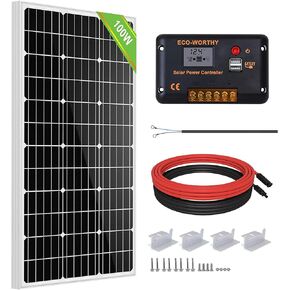 ECO-WORTHY 200 Watts 12 Volt/24 Volt Solar Panel Kit with High Efficiency Monocrystalline Solar Panel and 30A PWM Charge Controller for RV, Camper, Vehicle, Caravan and Other Off Grid Applications