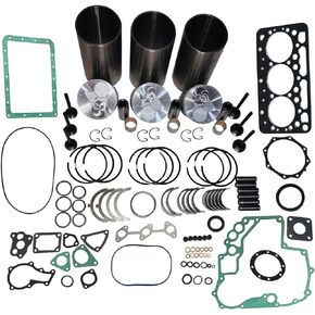 Complete D722 Overhaul Rebuild Kit Compatible with Kubota D722 D722EBH D772B Engine Liner&piston&ring&Valves&Bushing&Full Gasket Kit