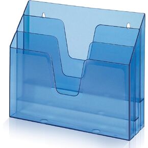 Acrimet Horizontal Triple File Folder Holder Organizer (Clear Blue Color)
